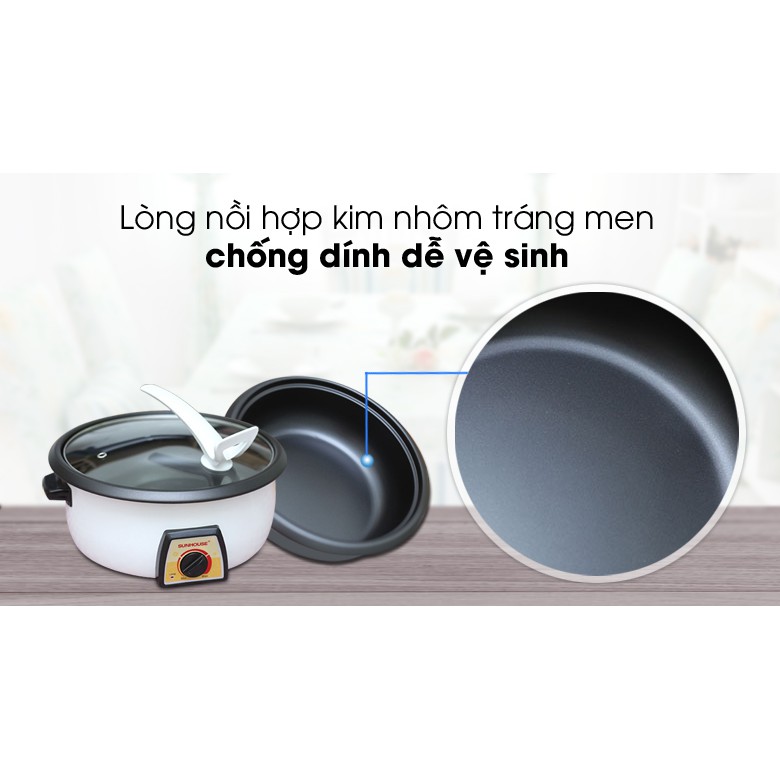 [Mã ELHADEV giảm 4% đơn 300K] [HÀNG CHÍNH HÃNG ] Lẩu điện cao cấp SUNHOUSE SHD4521