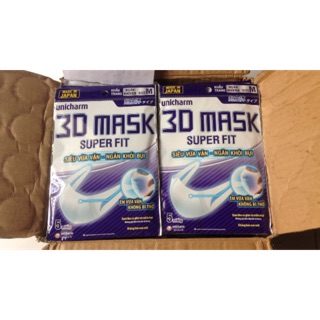 Khẩu trang y tế 3D Mask super fit Unicharm set 5 cái. Hàng có sẵn.