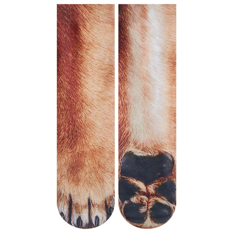 Tất In Hình Dấu Chân Chó Mèo / Báo 3D Vui Nhộn Cho Người Lớn