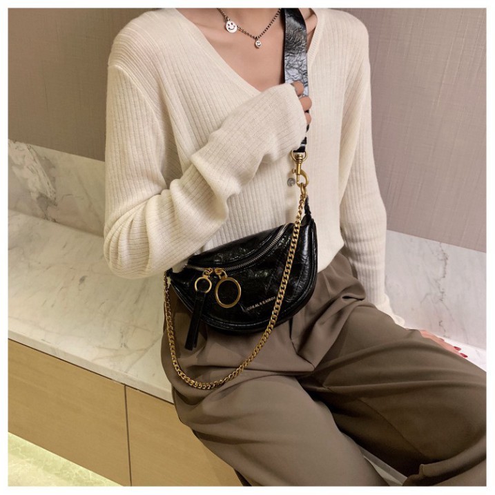 [Hàng loại 1] Túi bao tử đeo chéo trước ngực Cnk khóa tròn da PU siêu mềm DC07 túi đeo chéo | BigBuy360 - bigbuy360.vn