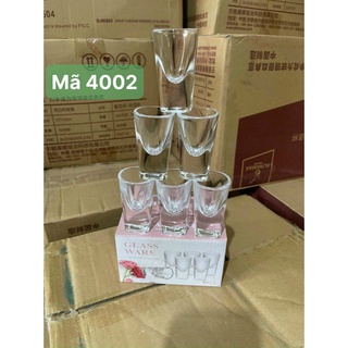 Bộ 6 ly chén uống rượu đế dày chôn cao #4002