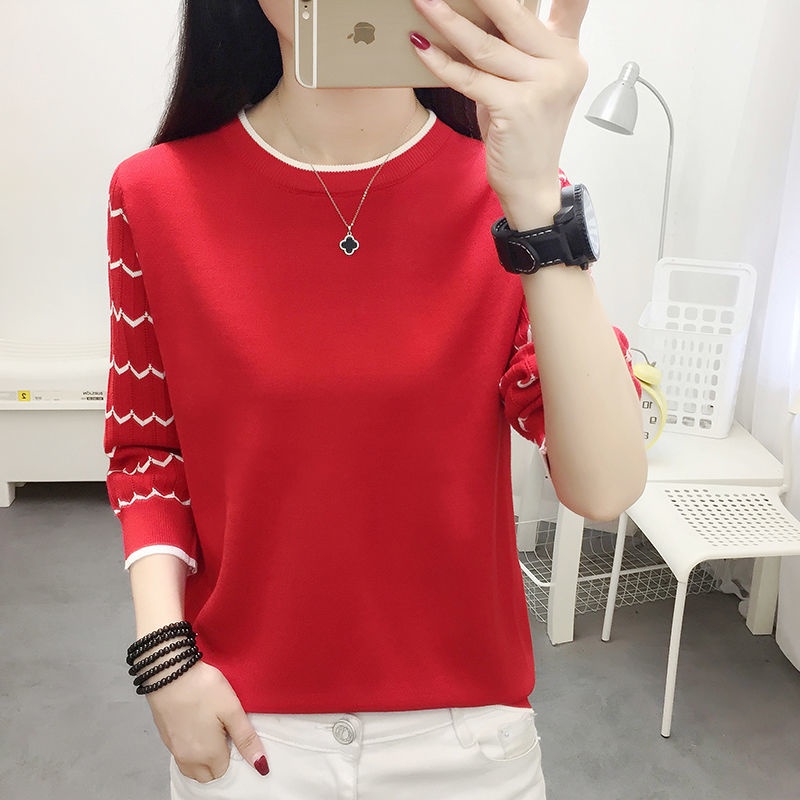 Áo thun tay ngắn cổ tròn họa tiết sọc ngang thời trang dành cho nữ