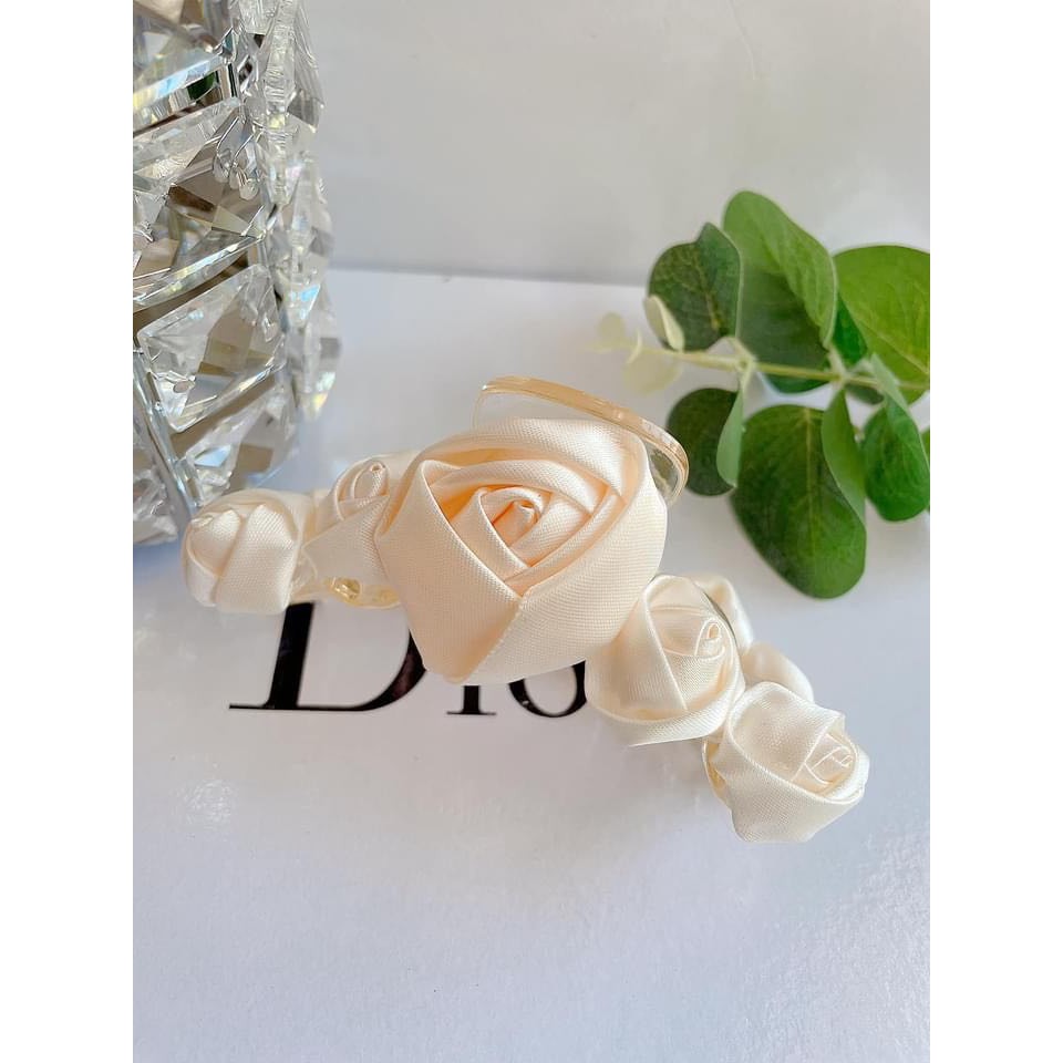Kẹp Tóc Ngoạm Hoa Hồng 3D Sang Chảnh Phong Cách Retro Hàn Quôc nhiều màu TuLa94