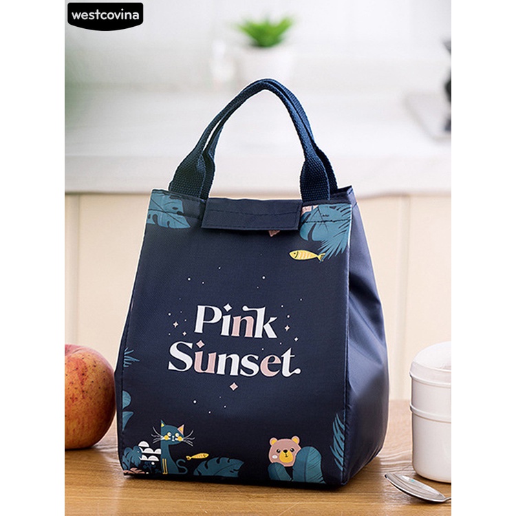 Túi đựng hộp cơm trưa bằng vải oxford giữ nhiệt tiện dụng