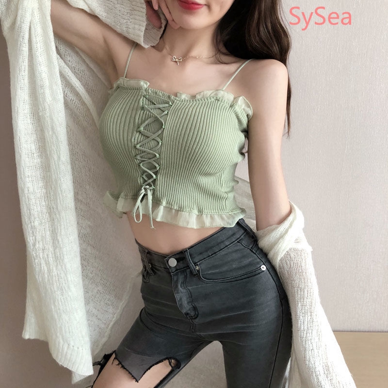 Áo Crop Top Dệt Kim Phong Cách Retro Quyến Rũ Cho Nữ