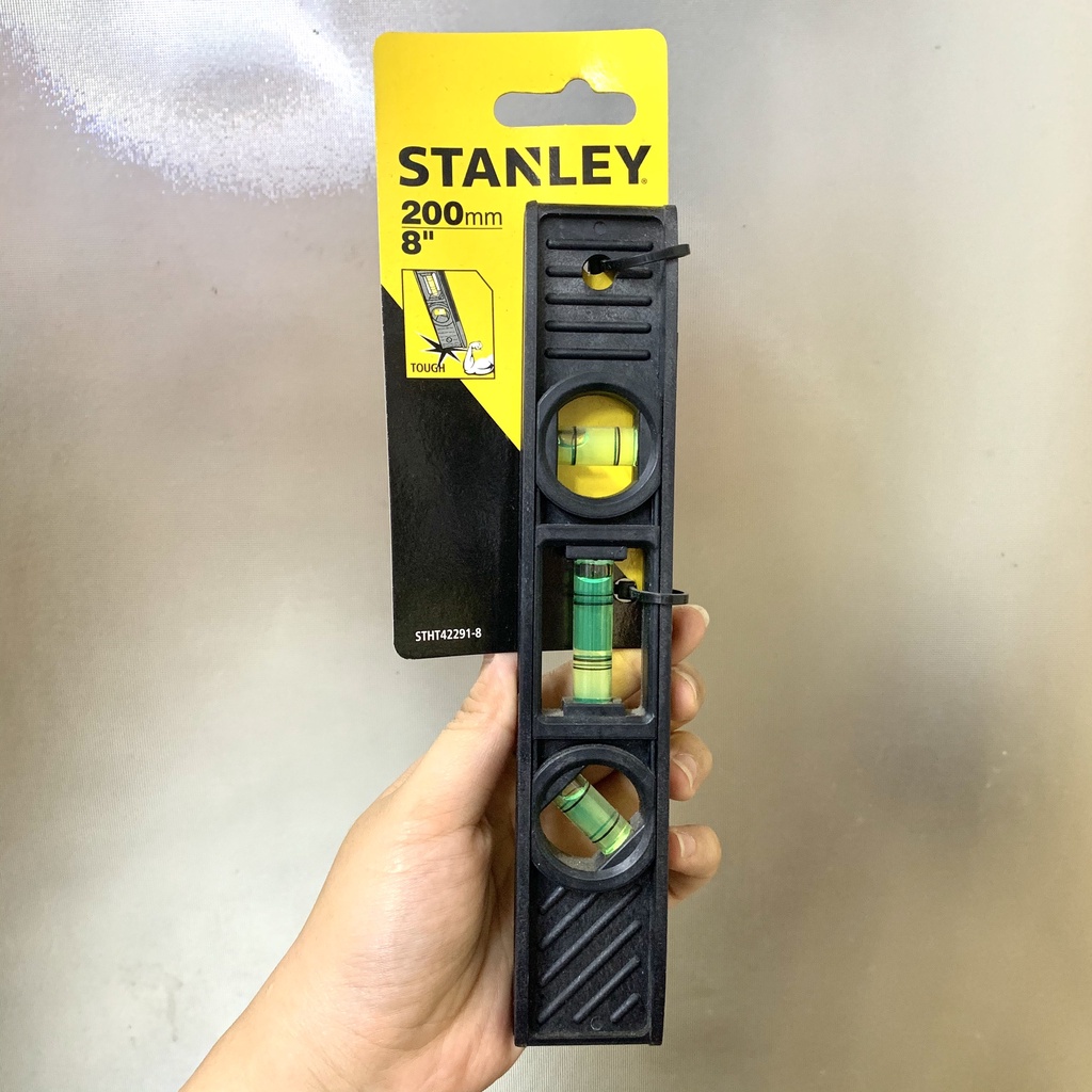 Thước thuỷ nhựa ABS có từ 8&quot;/20cm [CHÍNH HÃNG] Stanley 42-291