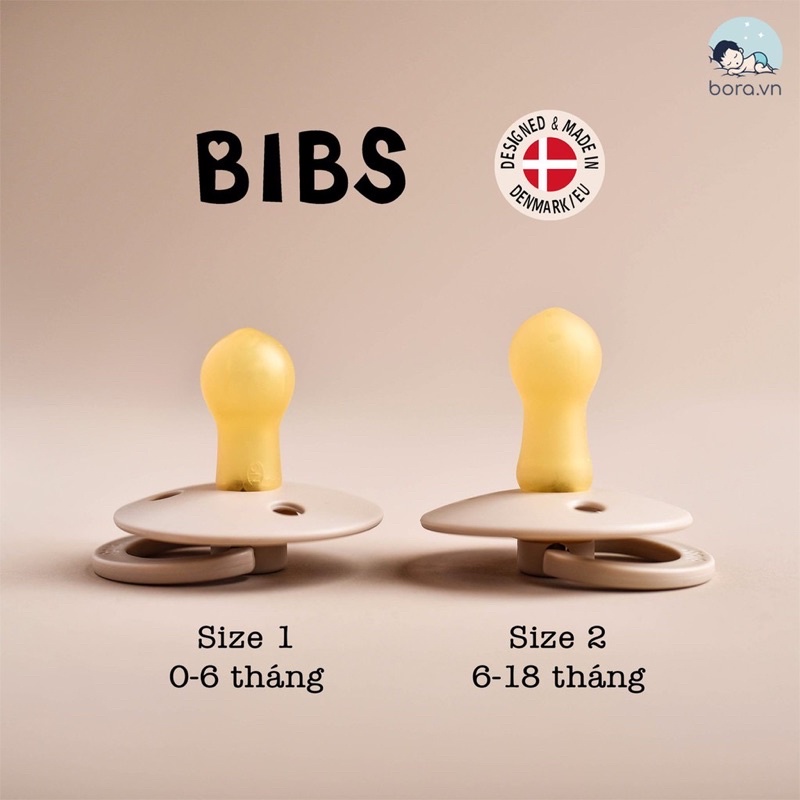 Ti giả Bibs, Ti ngậm cho bé Đan Mạch chính hãng tặng kèm nắp trứng tiện lợi