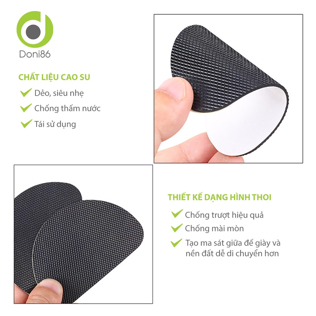 2 Miếng dán cao su dùng cho đế giày cao gót, giày tây công sở chống trơn trượt, mài mòn dùng cho nam và nữ - DOPK270
