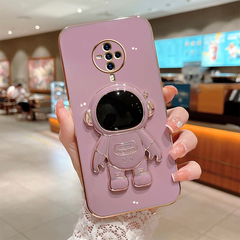 6d Plating Astronaut Stand Case Vivo S1 Pro V15 V15 Pro S1 V11i Z3i Y91C Y1s Y81 Y81i Y91 Y95 Lens Protective Cover