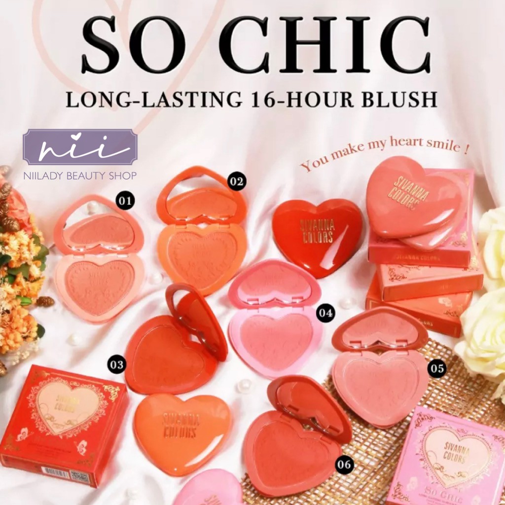 Má hồng trái tim Sivanna Colors Sochic Long-lasting 16-hour Blush