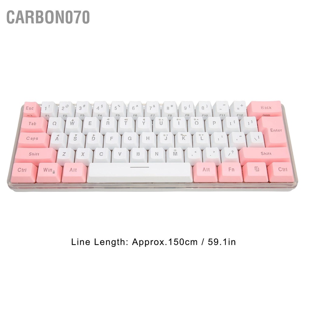 [Hàng Sẵn] Bàn Phím chơi game USB 61 Phím Màu sắc RGB có dây dùng văn phòng【Carbon070】