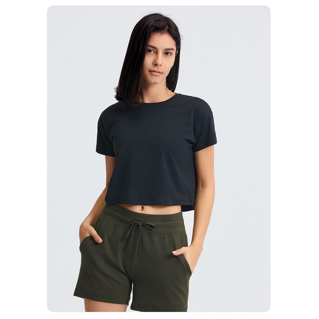 Áo tập thể thao Lululemon Cates Crop Tee - Áo tập thể thao Lulu không logo