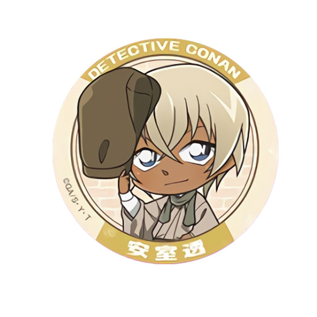 Huy hiệu IN HÌNH Detective Conan Thám tử lừng danh anime chibi dễ thương tiện lợi