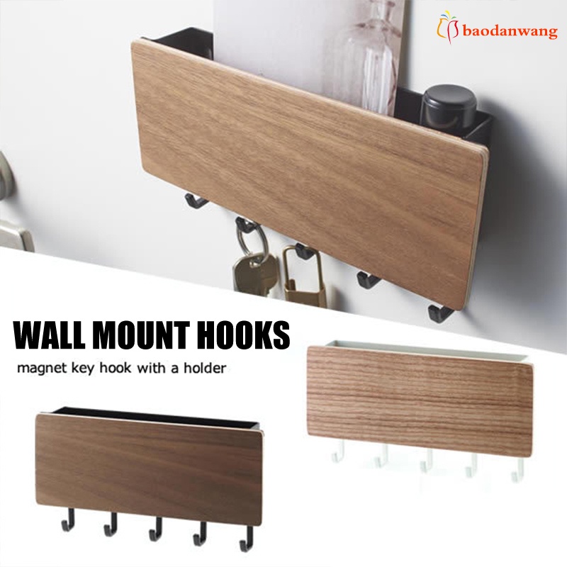 Giá đỡ chìa khóa 5 móc treo tường sắp xếp gọn gàng cho cửa ra vào/ hành lang tiện dụng
