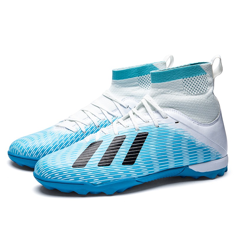 Giày bóng đá cổ cao đá bóng trên sân cỏ nhân tạo màu trắng /đen size 35-47 TF Futsal Shoes Messi Football Boots