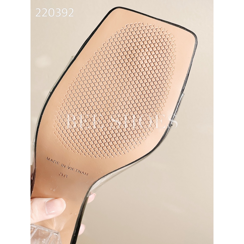 BEESHOES - GUỐC NỮ MŨI VUÔNG- GUỐC NỮ GÓT TRỤ TRONG CAO 7 PHÂN SẴN MÀU ĐEN - TRẮNG - NÂU 220410