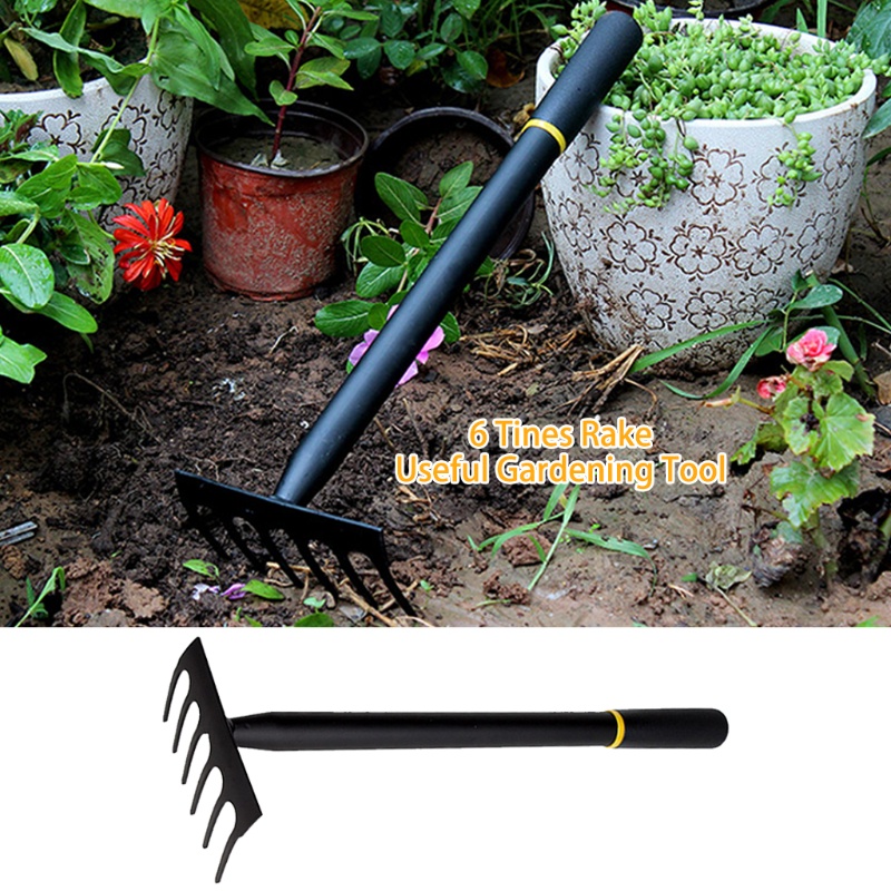 Dụng Cụ Làm Vườn Bằng Kim Loại Màu Đen Và Nhỏ 6 Thiếc Bền Bỉ