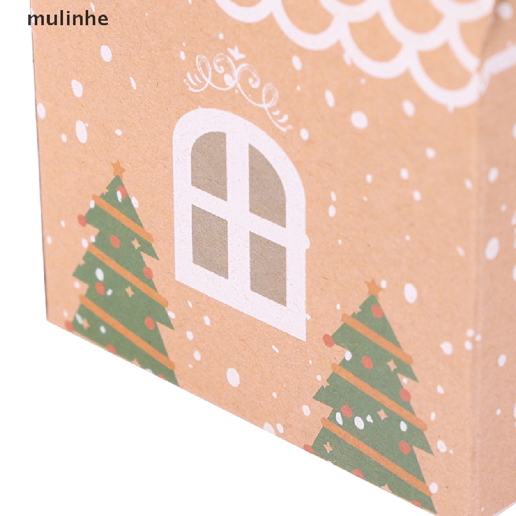 Set 5 Hộp Đựng Kẹo Hình Ngôi Nhà Giáng Sinh DIY