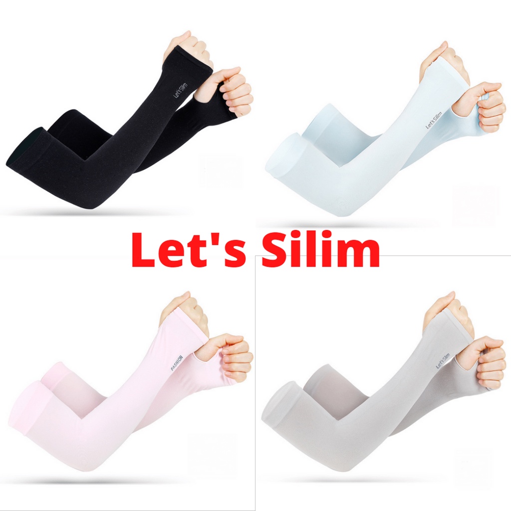 Đôi găng tay chống nắng xỏ ngón Let's Slim bao tay chống tia UV SIÊU CO GIÃN