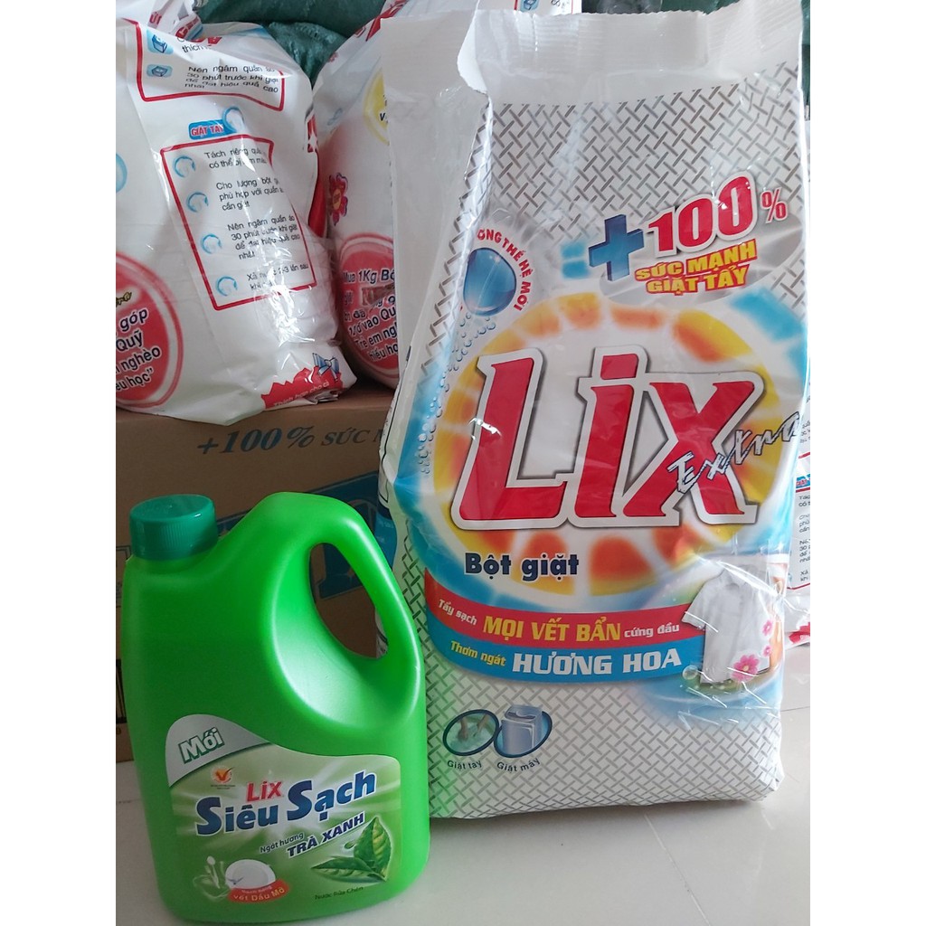 Bột giặt LIX extra Hương Hoa 5,5kg Tặng NRC Yes 750ml