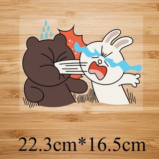 Hình ủi áo decal chuyển nhiệt - mẫu ''thỏ đấm mặt gấu''