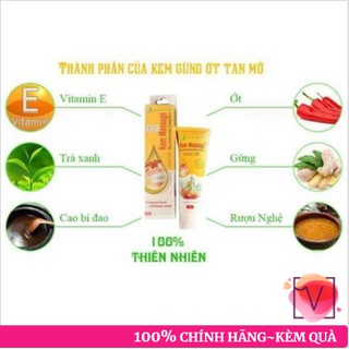 Kem Massage Tan Mỡ Gừng Ớt Ngân Bình( Mẫu Mới 2020 - 150gr)