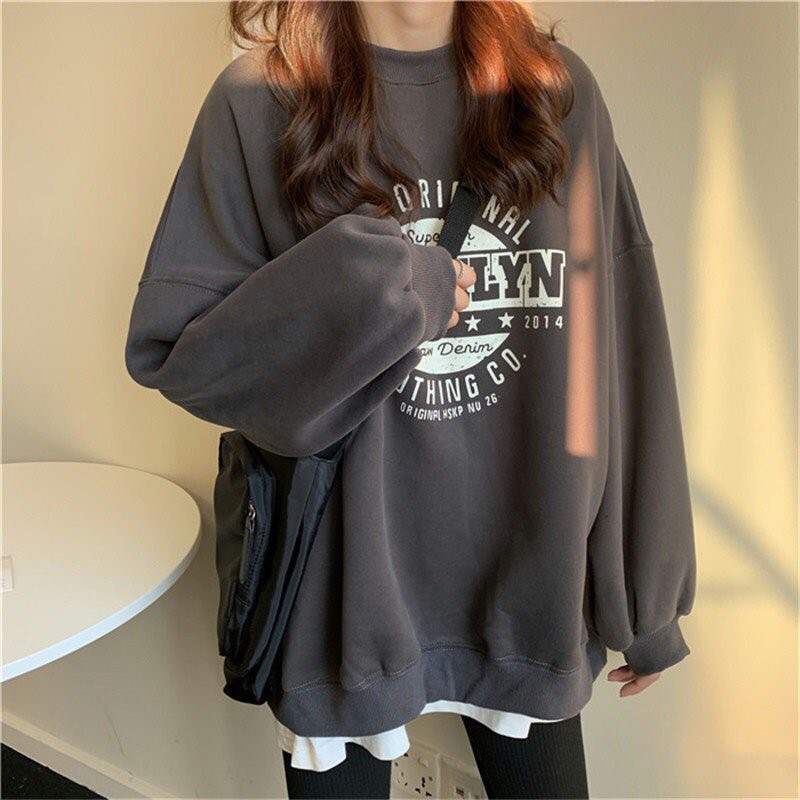 Áo Sweater Unisex Form Rộng, Áo Nỉ Đôi Tay Bồng Nam Nữ BROOKLYN Chất Nỉ Hàng Xuất Dày Đẹp Không Bai, Không Xù | BigBuy360 - bigbuy360.vn