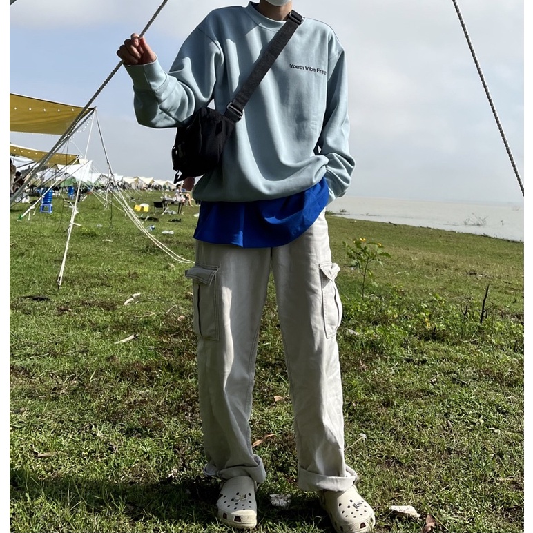 Áo Sweater Unisex NỈ cotton 100% Vibe Free cao cấp trơn basic