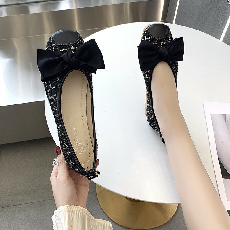 Giày Búp Bê Nữ Mũi Vuông Phối Nơ Thời Trang 2021 | BigBuy360 - bigbuy360.vn