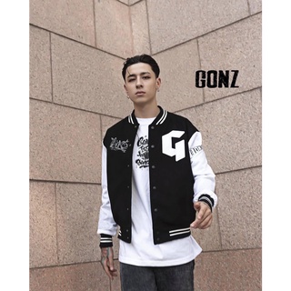 [HipHop] Áo Khóac Form Rộng Nhung Tăm Jacket Varsity Gonz V3