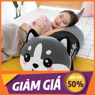 Gấu Bông Mèo Husky, Mèo Alaska Mắt Tròn Đáng Yêu 100% Bông Gòn Cao Cấp - Vải Nhung Co Dãn 4 Chiều