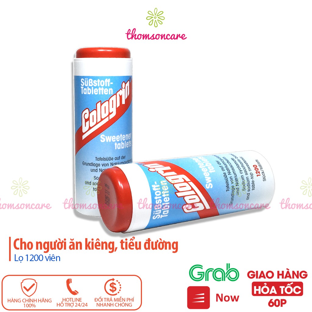 Đường ăn kiêng Cologrin nhập khẩu từ Đức lọ 1200 viên - Cho người tiểu đường và ăn kiêng, giảm cân, thấp calo