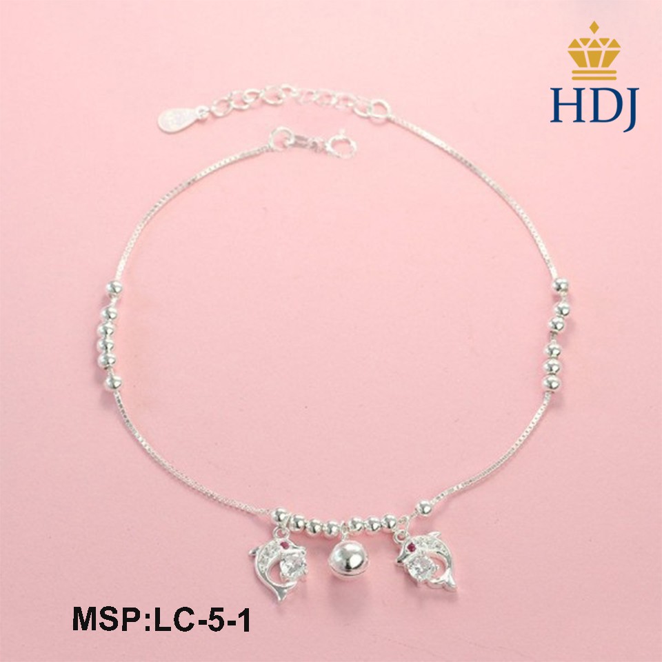 Lắc chân nữ bạc đẹp hình cá heo trang sức HDJ mã LC-5-1