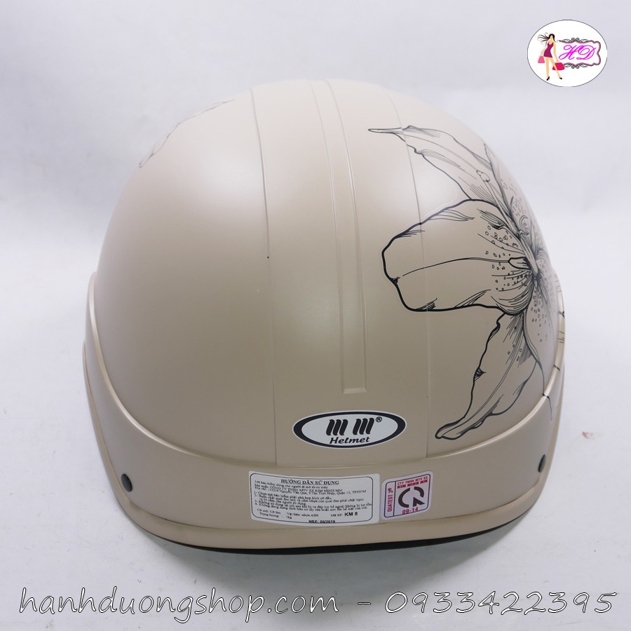 [Tặng áo mưa Hon.da] Nón bảo hiểm mỏ kết da thời trang Helmet chính hãng cao cấp KMD01