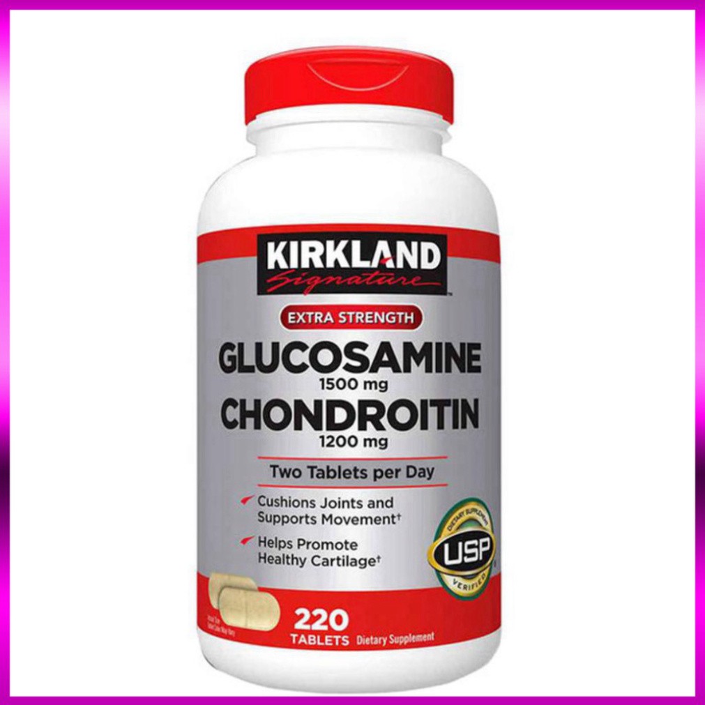 ƯU ĐÃI LỚN [ Chính Hãng ] Viên Uống Bổ Sụn Khớp Của Mỹ Kirkland Glucosamine 1500mg Chondroitin 1200mg 220 Viên ƯU ĐÃI LỚ