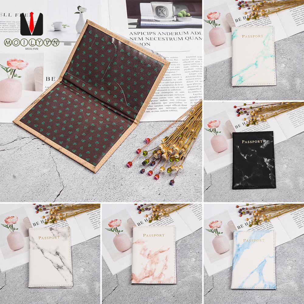 Marble Pattern Passport Cover Unisex Waterproof PU Card Holder