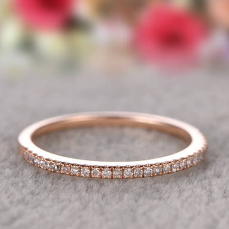 Nhẫn Mạ Bạc 925 Đính Kim Cương Cổ Điển Cho Nữ