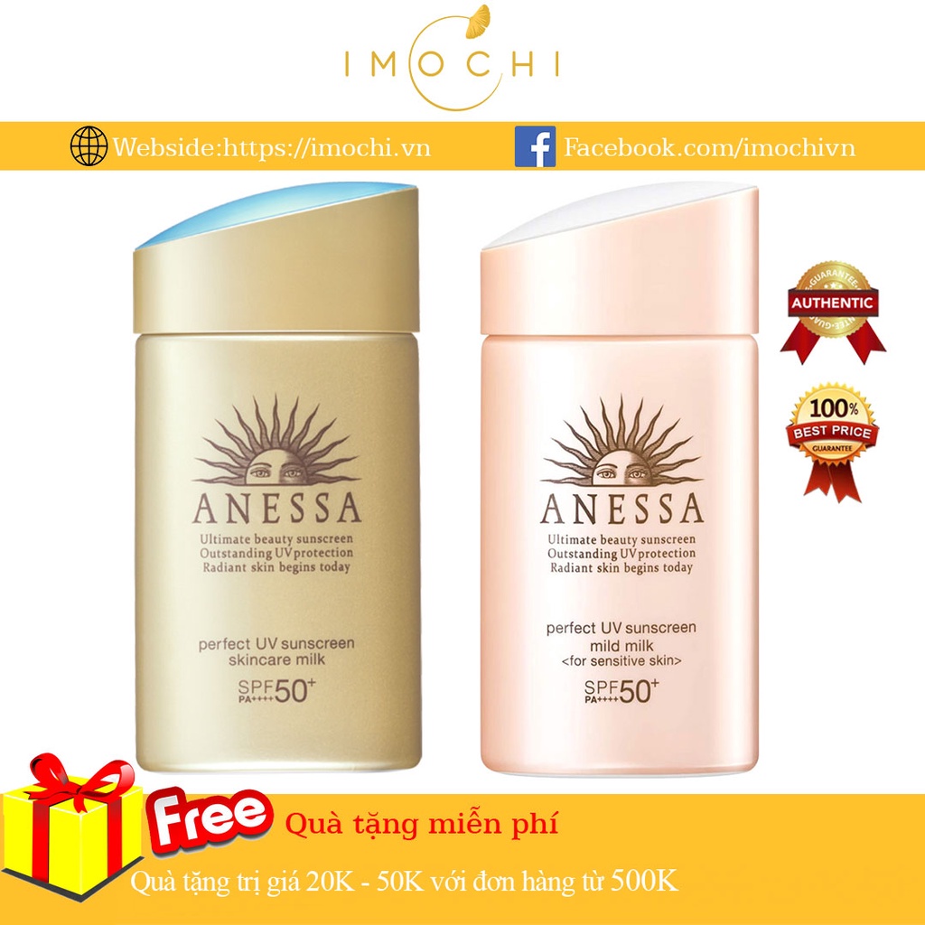 Kem Chống Nắng Anessa Perfect Uv Sunscreen Skincare Milk 20ml, 60ml