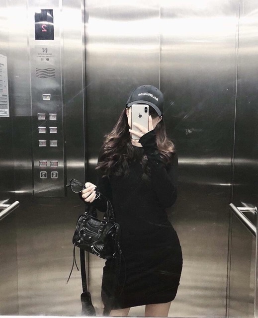 Siêu hót ⚡️⚡️váy body đầm body nữ vạt bầu xỏ ngón dài tay váy thun nữ ôm tôn dáng | BigBuy360 - bigbuy360.vn