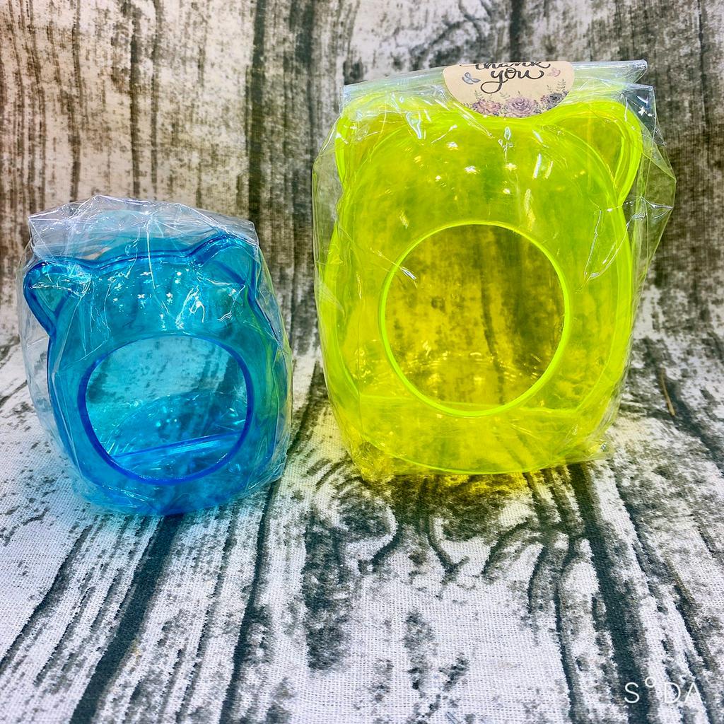Nhà ngủ mica màu trong suốt gấu mèo cho hamster