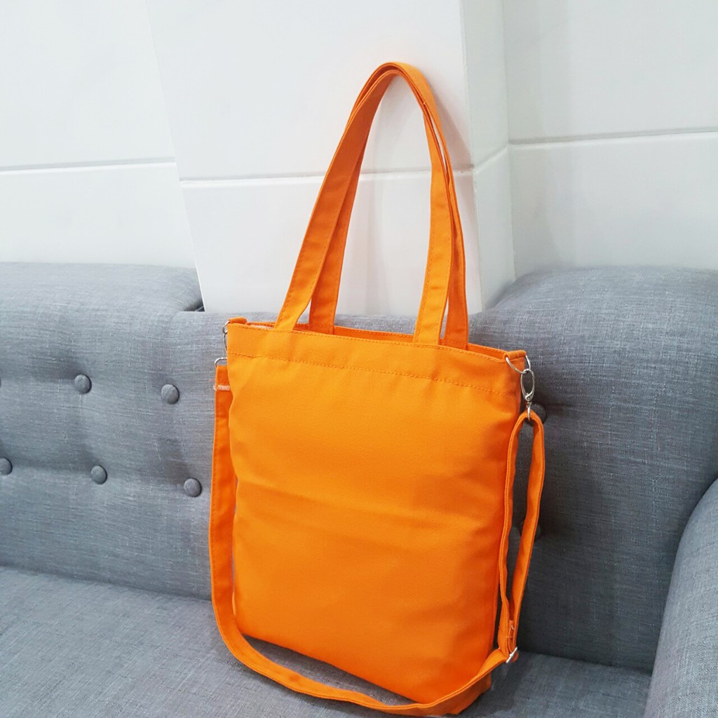 Túi tote vải canvas TROY Classic màu đơn sắc