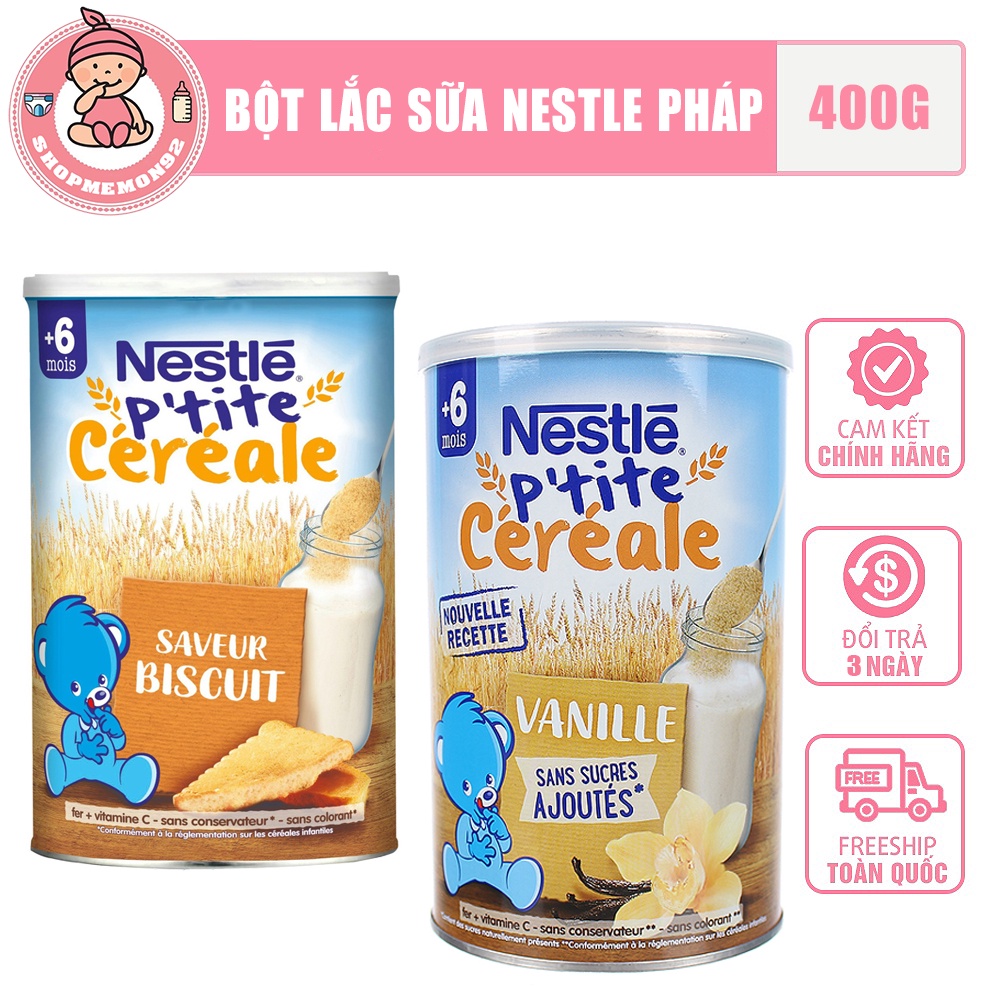 [Date T4/2025] Bột lắc sữa Nestle Pháp cho bé 400gr