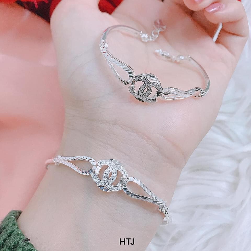 Lắc tay/ Vòng tay cho nữ Chanel chuẩn bạc nguyên chất LL19