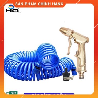 Bộ vòi xịt nước tưới cây đa năng tăng áp lực nước kèm dây tưới dạng lò xo co dãn 701-1814 loại 10m [SKM]