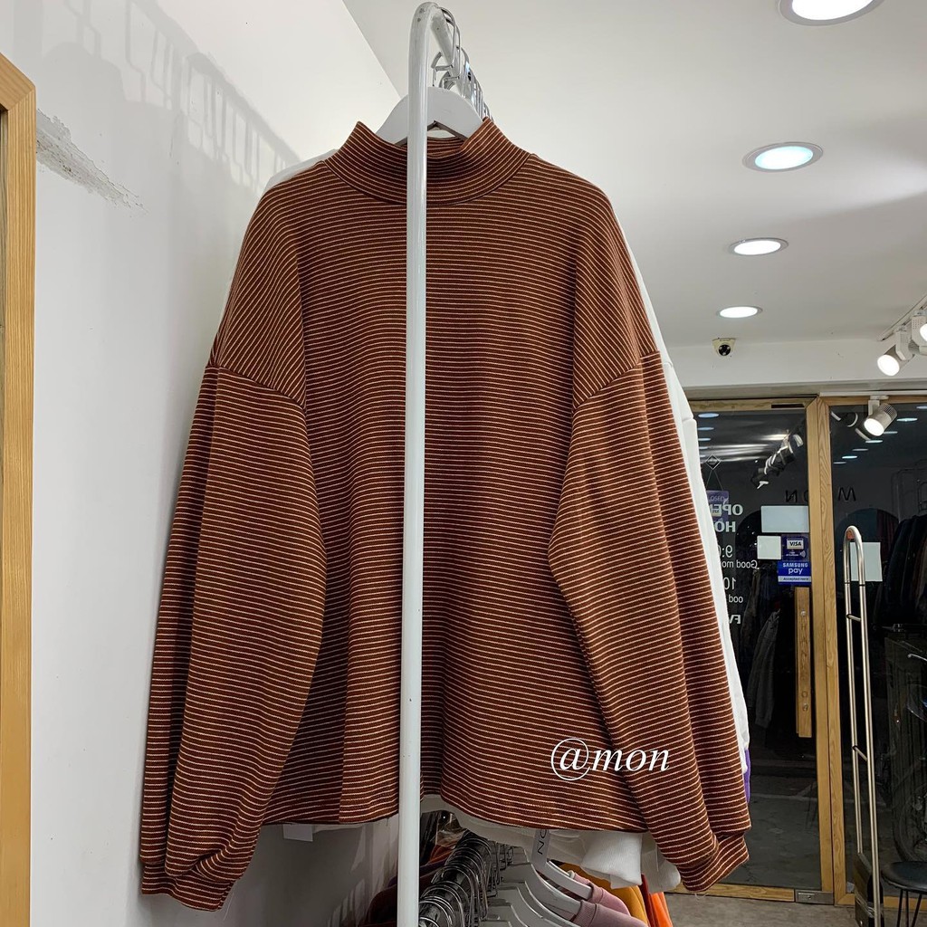 201134 ÁO NỈ KẺ CỔ 3 PHÂN - FREESIZE | BigBuy360 - bigbuy360.vn