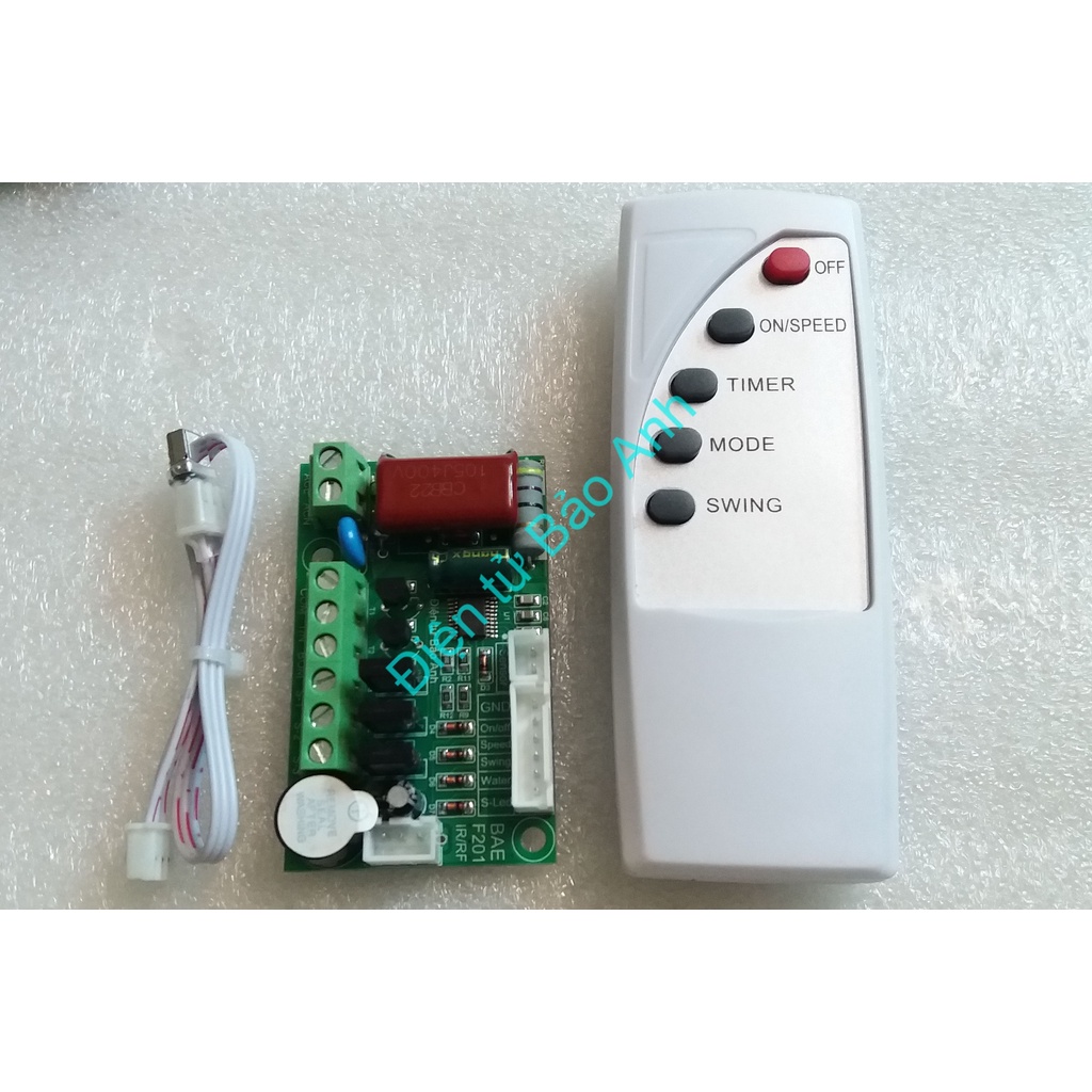 Mạch điều khiển quạt từ xa BAE-F201 có học lệnh từ các remote hồng ngoại thông dụng