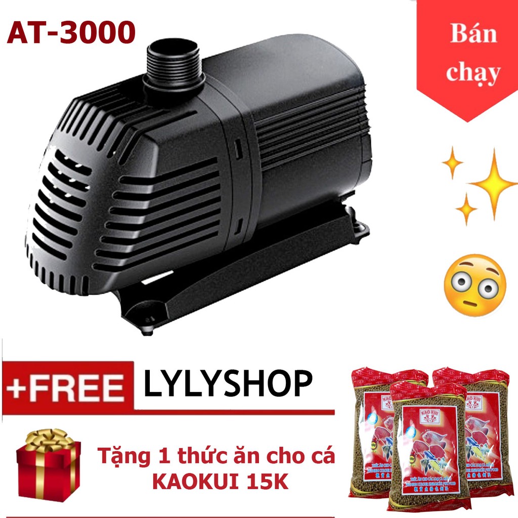 Máy bơm nước hồ cá cao cấp ATMAN AT3000 (35W - 3000l/h)  + Tặng 01 thức ăn nổi cho cá KAOKUI giúp cá chóng lớn túi 100gr