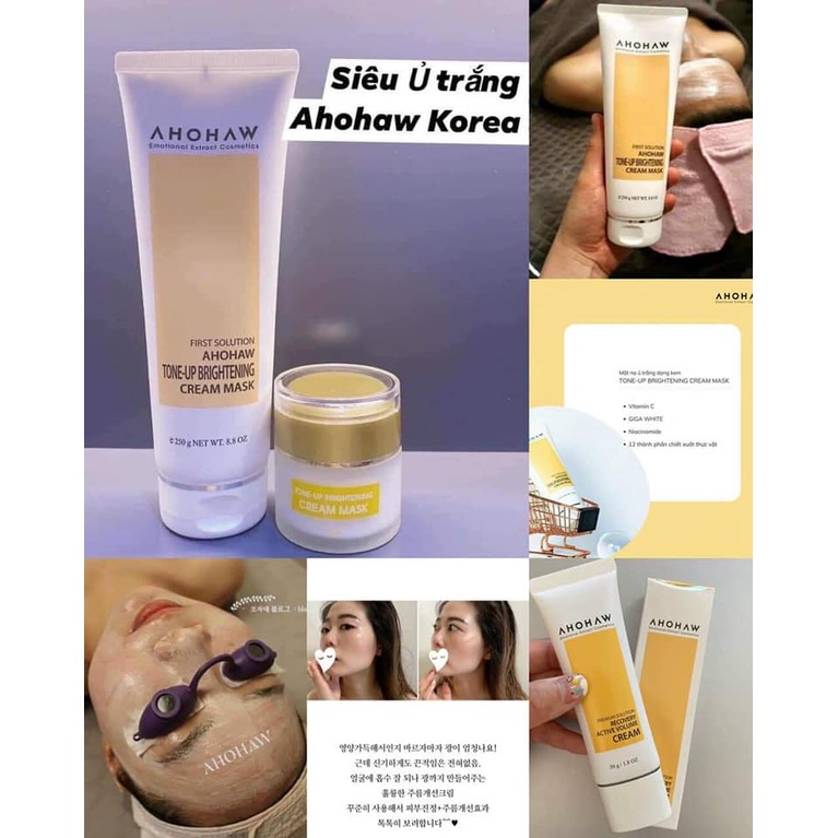 Mặt Nạ Ủ Trắng Ahohaw First Solution 50g - Mask Kem Cho Làn Da Trắng Sáng Bật Tone