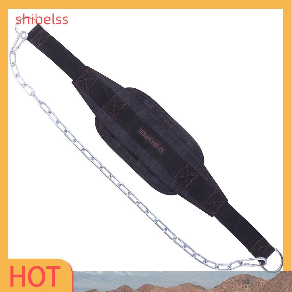 （ʚshibelss）Fitness Equipment Dip Belt Weight Lifting Body Waist Training Pull Up Belt