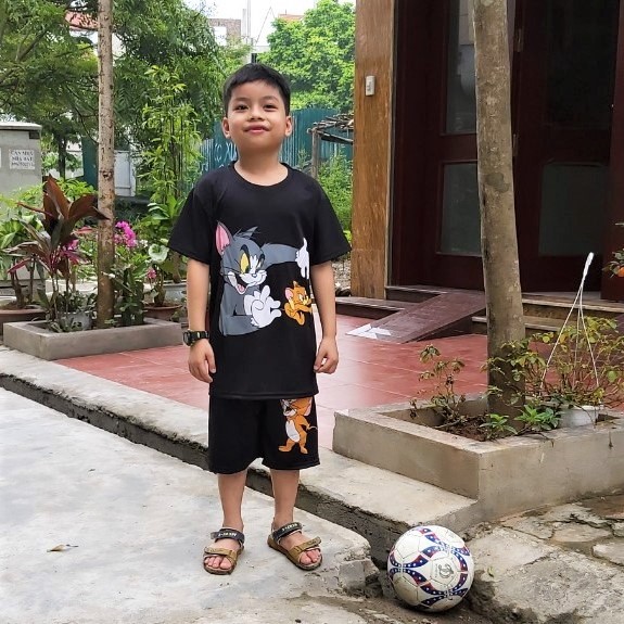 Bộ thun ngộ nghĩnh cho bé từ 10kg - 26kg, bộ thun bé trai hình mì tôm , hình con vật hoạt hình